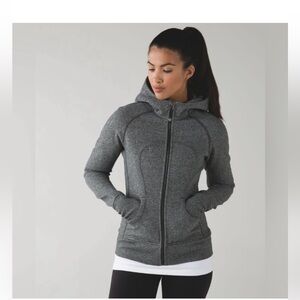 Lululemon FULL ZIP Scuba Hoodie Heathered Grey Sz small